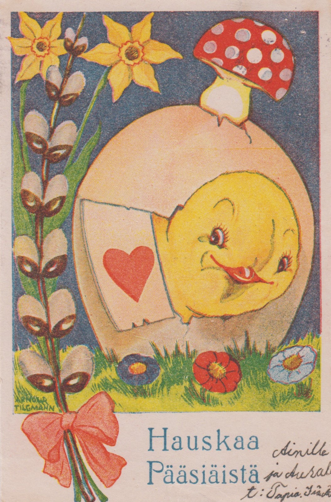 Tapion Auralle 2.4.1942 l�hett�m� p��si�iskortti.